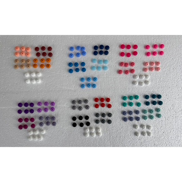 180Pcs Multicolor Silicone Beads – Round Abacus Beads for DIY Craft Projects - Picture 3 of 7